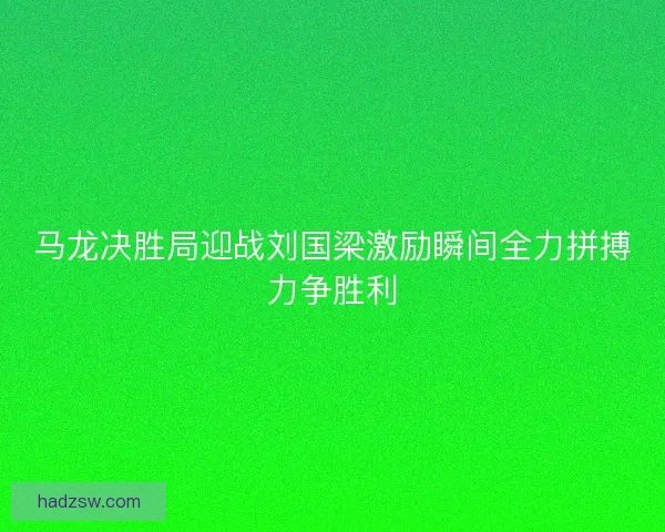 马龙决胜局迎战刘国梁激励瞬间全力拼搏力争胜利